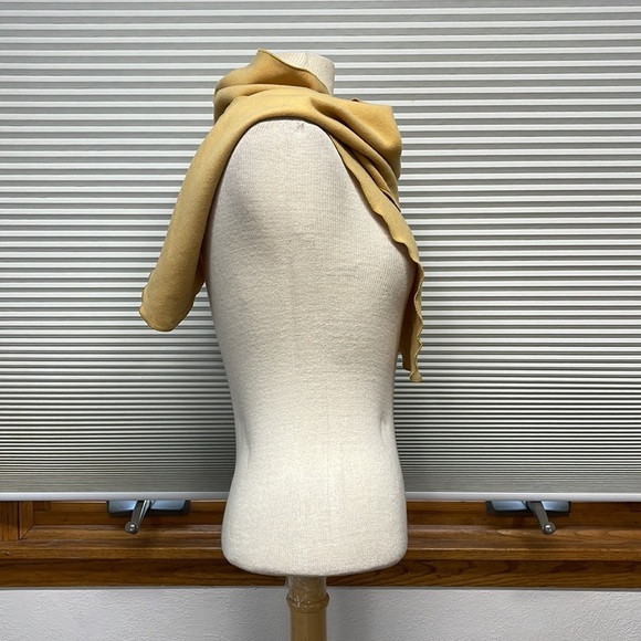 Louben Mustard Wool Cashmere Blend Scarf - Picture 3 of 6